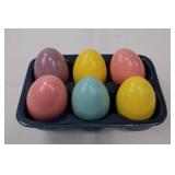 Two Rabbit Adirondack Chairs - Blue & Pink with Easter Decor & Painted Eggs Two Rabbit Adirondack Chairs - Blue & Pink with Easter Decor & Painted Eggs