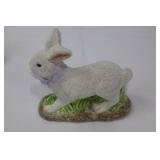 Handmade E. Smith Glass Easter Bunny Figurines with Basket & Pink Glass Dish Handmade E. Smith Glass Easter Bunny Figurines with Basket & Pink Glass Dish