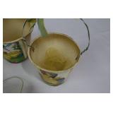 Decorative Easter Tin Buckets with Ribbon Handles - Duck & Chick Prints Gift Set Decorative Easter Tin Buckets with Ribbon Handles - Duck & Chick Prints Gift Set