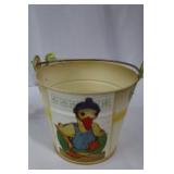 Decorative Easter Tin Buckets with Ribbon Handles - Duck & Chick Prints Gift Set Decorative Easter Tin Buckets with Ribbon Handles - Duck & Chick Prints Gift Set