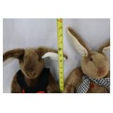 Pair of Plush Bunny Rabbits with Outfits (Lot of 2) Pair of Plush Bunny Rabbits with Outfits (Lot of 2)