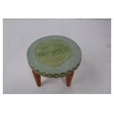 Wooden Rabbit on Cart with Metal Wheels - Folk Art Pull Toy & Round Table Wooden Rabbit on Cart with Metal Wheels - Folk Art Pull Toy & Round Table