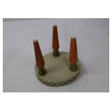 Wooden Rabbit on Cart with Metal Wheels - Folk Art Pull Toy & Round Table Wooden Rabbit on Cart with Metal Wheels - Folk Art Pull Toy & Round Table