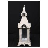 Church Lantern - Vintage White Metal Miniature with Glass Door and Distressed Finish Church Lantern - Vintage White Metal Miniature with Glass Door and Distressed Finish