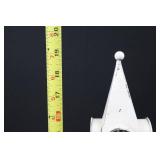 Church Lantern - Vintage White Metal Miniature with Glass Door and Distressed Finish Church Lantern - Vintage White Metal Miniature with Glass Door and Distressed Finish