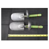Garden Tools - Galvanized Toolbox with 2 Green-Handled Hand Trowels (Lot of 3) Garden Tools - Galvanized Toolbox with 2 Green-Handled Hand Trowels (Lot of 3)