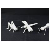 Three White Insect Sculptures (Lot of 3) - Garden Decor Three White Insect Sculptures (Lot of 3) - Garden Decor