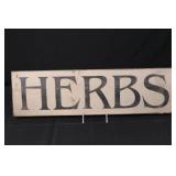 Herbs Sign - Vintage Wooden Wall Plaque, 24 in Long, Rustic Kitchen Decor Herbs Sign - Vintage Wooden Wall Plaque, 24 in Long, Rustic Kitchen Decor