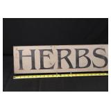 Herbs Sign - Vintage Wooden Wall Plaque, 24 in Long, Rustic Kitchen Decor Herbs Sign - Vintage Wooden Wall Plaque, 24 in Long, Rustic Kitchen Decor