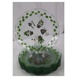 Garden Decor Set: 10 9-Inch Glass Plates, Carrot Print Frame, Brown Metal Watering Can with Tubes Garden Decor Set: 10 9-Inch Glass Plates, Carrot Print Frame, Brown Metal Watering Can with Tubes