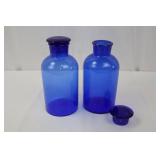 Cobalt Blue Glass Apothecary Bottles with Stoppers (Pair) Cobalt Blue Glass Apothecary Bottles with Stoppers (Pair)