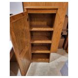 Oak Wood Storage Cabinet with Shelves 22x13x53 Inches