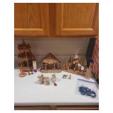 Collection of Vintage Wooden Christmas Nativity Sets and ANRI Italy Figures