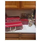 Collection of Orrefors Gold and Green Christmas Ornaments with Boxes and Nordstrom Bag