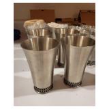 Set of 12 Marstad Norway Pewter Cups with Decorative Base
