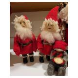 Collection of 4 Vintage Santa Claus Figurines with Red Outfits