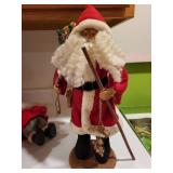 Collection of 4 Vintage Santa Claus Figurines with Red Outfits