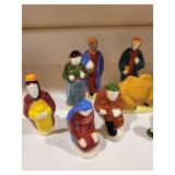 Henriot Quimper France Hand Painted Porcelain Nativity Set