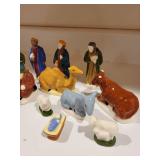 Henriot Quimper France Hand Painted Porcelain Nativity Set