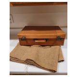 Vintage Brown Leather Briefcase with Metal Latches