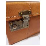 Vintage Brown Leather Briefcase with Metal Latches