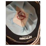 Vintage Sombrero Gonzales Velvet Hat with Embroidered Accents