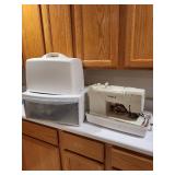 Singer Sewing Machine with Case, Thread, Notions, and Accessories Lot