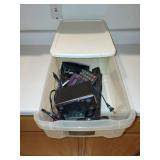 Mixed Lot of Office Supplies Including Calculators, Hole Punches, Stapler and More in Storage Drawer