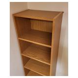 Tall 6-Shelf Oak Veneer Bookcase 18x12x72 Inches