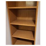 Tall 6-Shelf Oak Veneer Bookcase 18x12x72 Inches