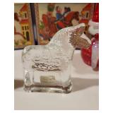Set of 5 Swedish Handmade Crystal Figurines by Lindshammar and Santa Decorations