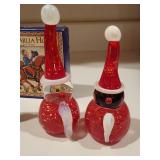 Set of 5 Swedish Handmade Crystal Figurines by Lindshammar and Santa Decorations