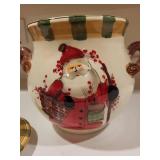 Vietri Old St. Nick Biscotti Jar Hand-Painted Ceramic with Lid