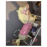 Vintage Ride-On Spring Rocking Horse Toy with Pink Saddle