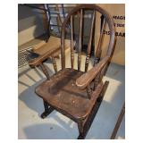 Vintage Wooden Rocking Horse and Child's Rocking Chair Set