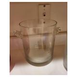 Collection of Glass Pitchers, Wine Glass, Carafe, and Wine Buckets