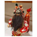 Chinese Opera Warrior Figurine with Ornate Costume and Sword