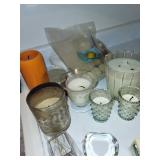 Collection of Decorative Candle Holders, Lanterns, Votive Candles, and Home Decor Accents