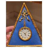 Collection of Decorative Candles, Matches, and Kither & Co. Blue Table Clock