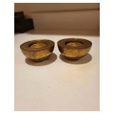 Set of 3 Swedish R&B Lotta Horn Brass Candle Holders with Case