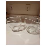 Pair of Kosta Boda Art Glass Vases with Bubble Pattern