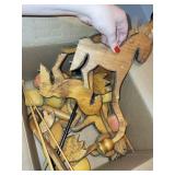 Vintage Wooden Rocking Horse Parts and Hardware Lot