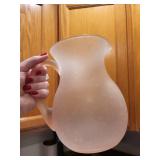 Set of 2 Glass Pitchers - Skruf Sweden Handcrafted and Frosted Glass