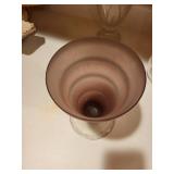 Set of 2 Decorative Vases - Vintage Cut Glass and BodaNova Frosted Glass