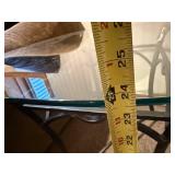 Glass-Top Coffee Table with Wrought Iron Curved Base