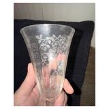 Clear Glass Goblets with Etched Floral Pattern - Set of 12