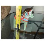 Greenholt Dala Horses - Hand-Painted Wooden Swedish Folk Art (Lot of 2)