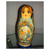 Matryoshka Nesting Dolls Set - Hand-Painted Russian Village Scenes, Assorted Sizes