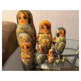 Matryoshka Nesting Dolls Set - Hand-Painted Russian Village Scenes, Assorted Sizes