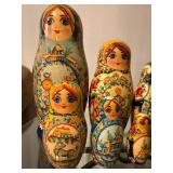 Matryoshka Nesting Dolls Set - Hand-Painted Russian Village Scenes, Assorted Sizes